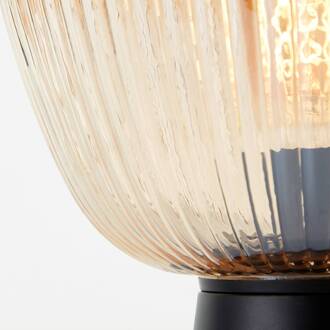 Brilliant Kaizen tafellamp, Ø 25 cm, barnsteen, glas amber