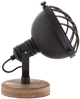 Brilliant lamp Mila tafellamp zwart korund | 1x D45, E14, 25W, geschikt voor vallampen niet inbegrepen | Met snoerschakelaar | Draaibare kop