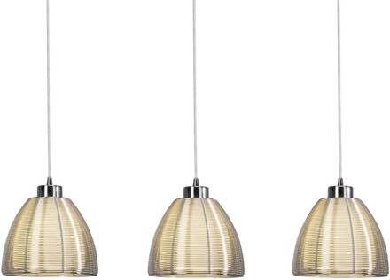 Brilliant lamp Relax hanglamp 3-lichts chroom / wit | 3x A60, E27, 60W, geschikt voor normale lampen (niet inbegrepen) | Schaal A ++ tot E | In hoogte verstelbaar / kabel inkortbaar