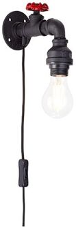Brilliant lamp Torchlamp wandlamp schakelaar zwart | 1x A60, E27, 60W, geschikt voor standaardlampen (niet inbegrepen) | Schaal A ++ tot E | Met veegschakelaar en toevoerleiding