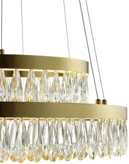 Brilliant LED hanglamp Celestia, Ø 60 cm, messingkleurig, kristal messing, helder