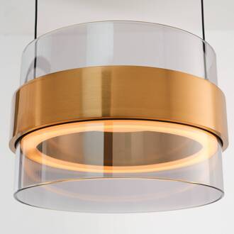 Brilliant LED hanglamp Inside messingkleurig/rookgrijs, lengte 105 cm rookgrijs, messing, zwart