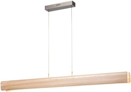 Brilliant LED hanglamp Monterra, lengte 100 cm, lichtbruin, hout