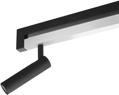 Brilliant LED plafondspot Pulse, zwart, 100 cm, metaal zwart, chroom