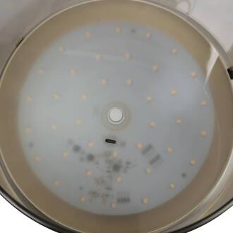 Brilliant LED tafellamp Lumeo, Ø 21 cm, messingkleurig/rookgrijs rookgrijs, messing