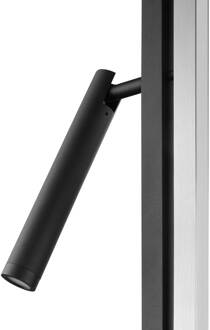 Brilliant LED vloerlamp Pulse, zwart, hoogte 150 cm, metaal, leeslampje