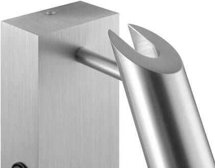 Brilliant LED wandspot Risell, breedte 9 cm, aluminiumkleurig metaal