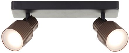 Brilliant Opbouwspot Cadiz Zwart Messing 2xgu10 5w