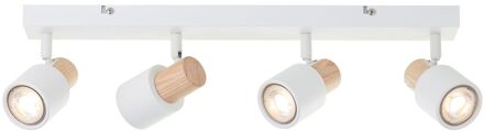 Brilliant Opbouwspot Pini Wit Hout 4xgu10