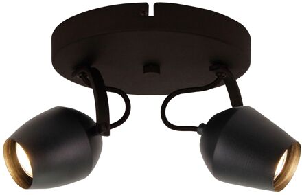 Brilliant Opbouwspot Vertino Zwart ⌀22cm 2xgu10 5w