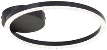 Brilliant Plafondlamp Aurelia Zwart Kristaleffect Koel Wit 12w