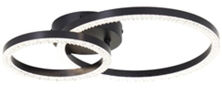 Brilliant Plafondlamp Aurelia Zwart Kristaleffect Koel Wit 18w