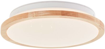 Brilliant Plafondlamp Badkamer Farica Starry Hout ⌀28cm 12w