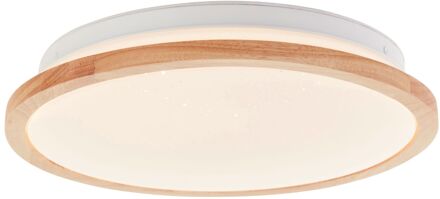 Brilliant Plafondlamp Badkamer Farica Starry Hout ⌀30cm 18w