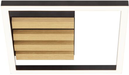 Brilliant Plafondlamp Calma - Zwart - Hout - Warm Wit - 15w