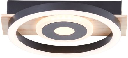 Brilliant Plafondlamp Maureen Hout Zwart ⌀20cm 12w