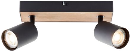 Brilliant Plafondspot Jellow Wood Zwart 2xgu10 4,5w