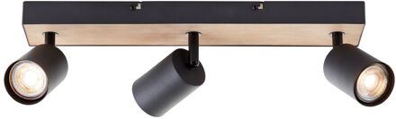 Brilliant Plafondspot Jellow Wood Zwart 3xgu10 4,5w