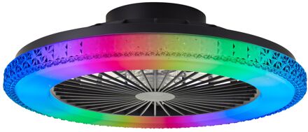 Brilliant Plafondventilator Badria Met Cct Rgb Led - Zwart - 40w - Met Afstandsbediening
