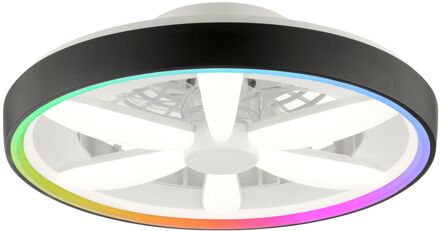 Brilliant Plafondventilator Gaiano Met Cct Rgb Led - Zwart - 48cm - 24w - Met Afstandsbediening