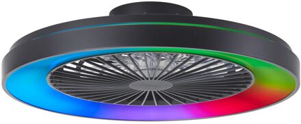 Brilliant Plafondventilator Mazzaro Met Cct Rgb Led - Zwart - 58cm - 55w - Met Afstandsbediening