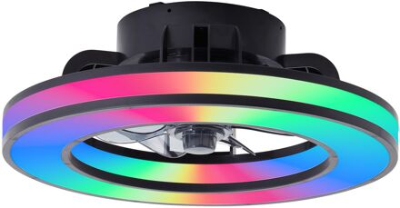 Brilliant Plafondventilator Mondello Zwart ⌀41,5cm Rgb Cct 26w