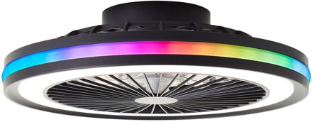 Brilliant Plafondventilator Palmero Zwart ⌀46,6cm Cct Rgb 40w