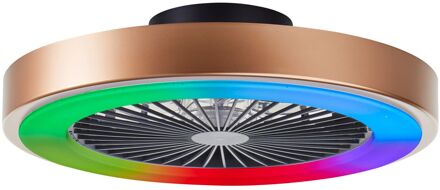 Brilliant Plafondventilator Slimline Goud Zwart ⌀49cm Cct Rgb 40w