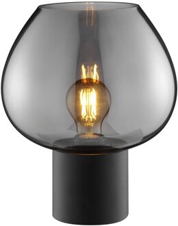 Brilliant Tafellamp Ligari - Zwart - Rookglas - D23cm - E27