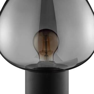 Brilliant Tafellamp Ligari, zwart/rookgrijs, hoogte 28 cm metaal/glas rookgrijs, zwart