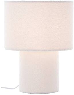 Brilliant Teddy tafellamp, wit, hoogte 30 cm, stof/metaal