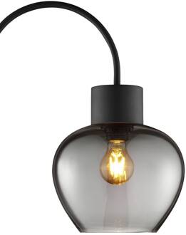 Brilliant Vloerlamp Ligari, zwart/rookgrijs, hoogte 164 cm metaal/glas rookgrijs, zwart