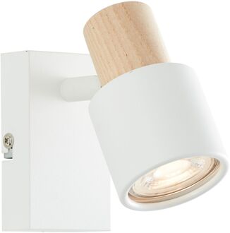 Brilliant Wandlamp Pini Wit Hout Gu10
