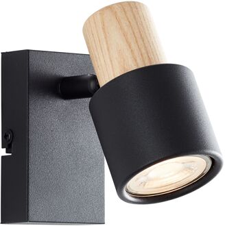 Brilliant Wandlamp Pini - Zwart - Hout - Gu10