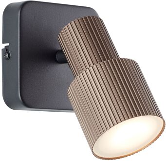 Brilliant Wandspot Cadiz Zwart Messing Gu10 5w