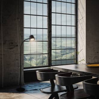 Briloner Cielo LED vloerlamp, zwart, touchdimmer, USB-kabel