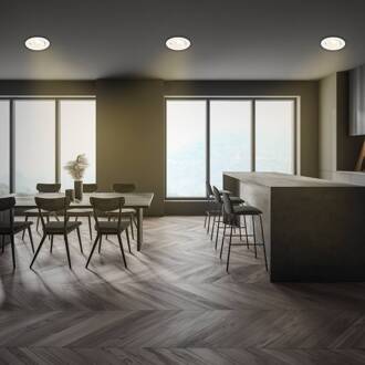 Briloner Desi inbouwlamp, wit, Ø9cm, aan/uit, 3.000 K