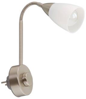 Briloner Dimbare stopcontactlamp Dimmi mat nikkel mat nikkel, wit