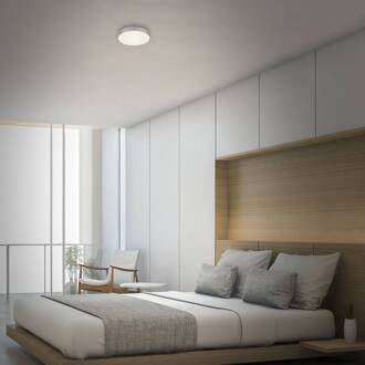 Briloner Flame LED plafondlamp, Ø 15,7 cm, zilver zilver mat, gesatineerd