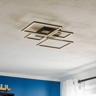 Briloner Frame LED plafondlamp, CCT, 4-lamps, zwart