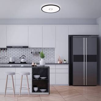 Briloner Free LED plafondlamp, Ø 42 cm, zwart zwart, wit