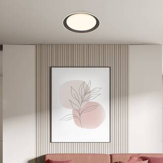 Briloner Ijus LED plafondlamp, wit/antraciet, Ø 43 cm, kunststof antraciet, wit