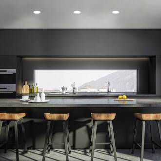 Briloner Inbouwlamp Jeft, Ø 9cm, wit, set van 3, aan/uit, vast