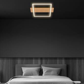 Briloner Kada plafondlamp, 34x26 cm, hout, metaal, zwart licht hout, zwart