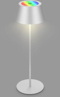 Briloner Kiki LED tafellamp, mat chroom, IP44, 3.000 K, RGBW