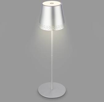 Briloner Kiki LED tafellamp, mat chroom, IP44, 3.000K