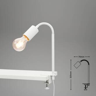 Briloner Klemlamp Krampo Retro, met flexibele arm, wit