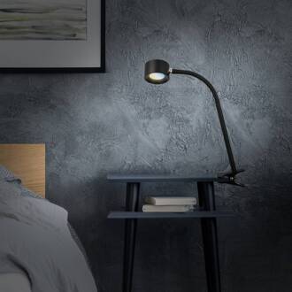 Briloner Klemlamp Tari, zwart, CCT, touchdimmer, USB