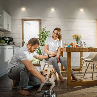 Briloner Klira inbouwlamp, mat nikkel, Ø 9 cm, IP44, 3 stuks