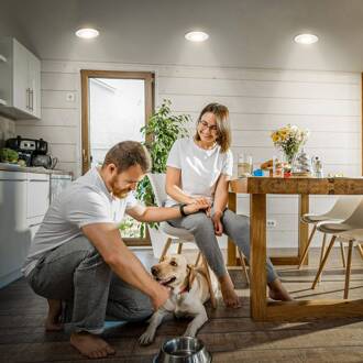 Briloner Klira inbouwlamp, wit, Ø 9 cm, IP44, set van 3